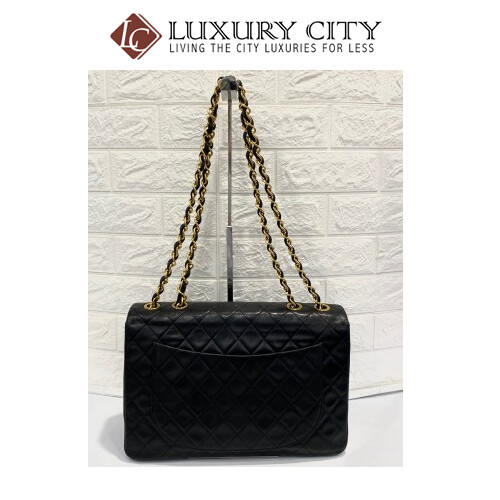 [Luxury City] Preloved Vintage Chanel Double Flap Calf Skin With Gold Hardware