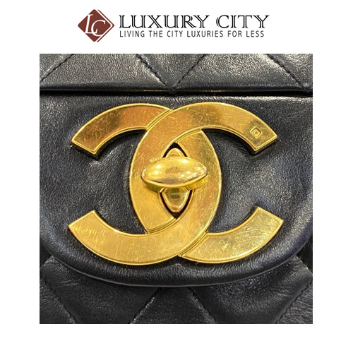[Luxury City] Preloved Vintage Chanel Double Flap Calf Skin With Gold Hardware