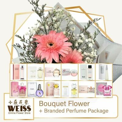 Weiss Florist 2 stalks Pink Daisy  + Branded Perfume Package (Free Shipping! Only deliver in JB)