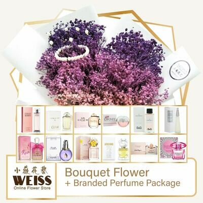 Weiss Florist Coloured Baby Breath + Branded Perfume Package (Free Shipping! Only deliver in JB)