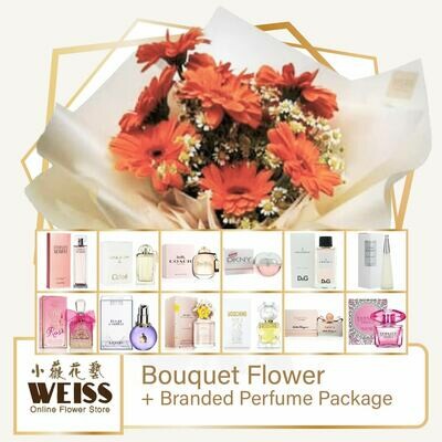 Weiss Florist 7 stalks Daisy + Branded Perfume Package (Free Shipping! Only deliver in JB)