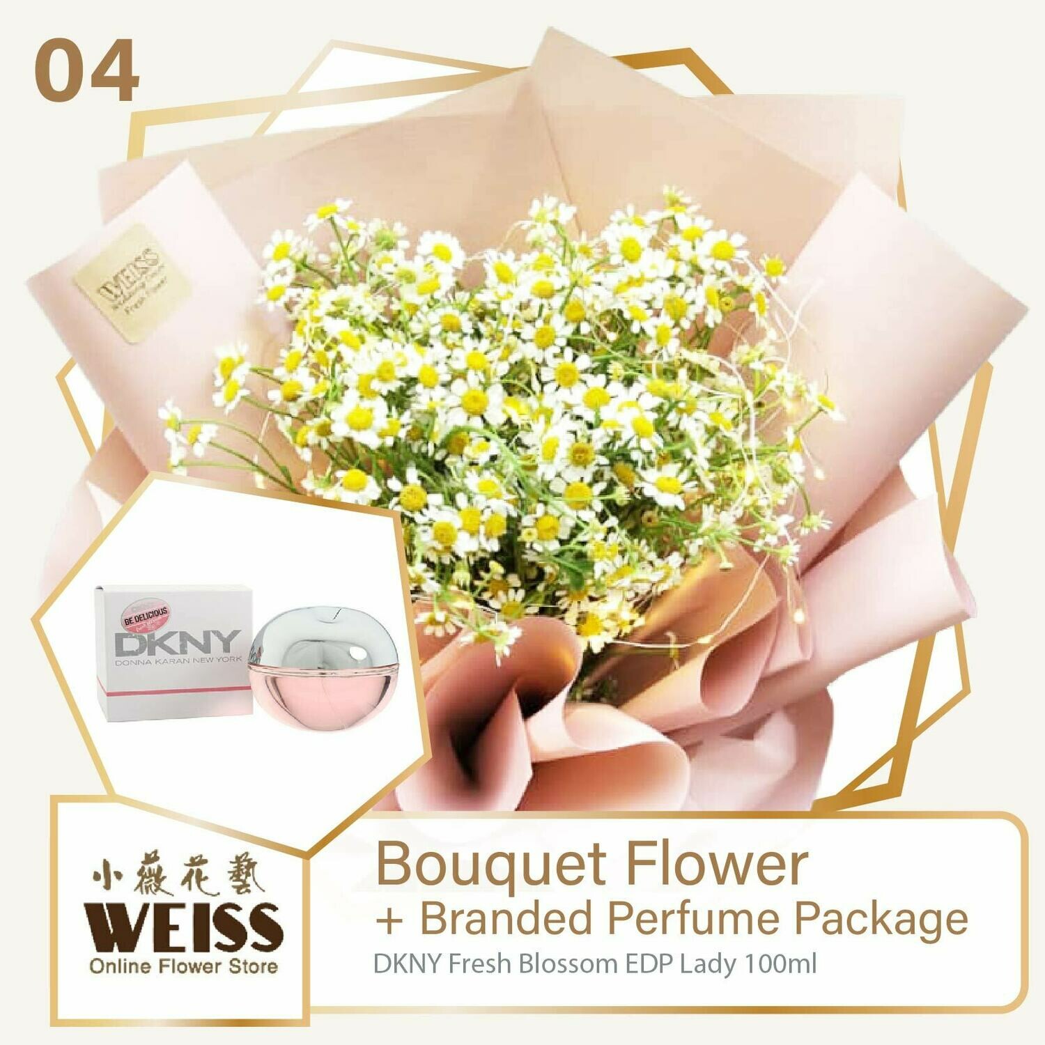 Weiss Florist Chamomile + Branded Perfume Package (Free Shipping! Only deliver in JB)