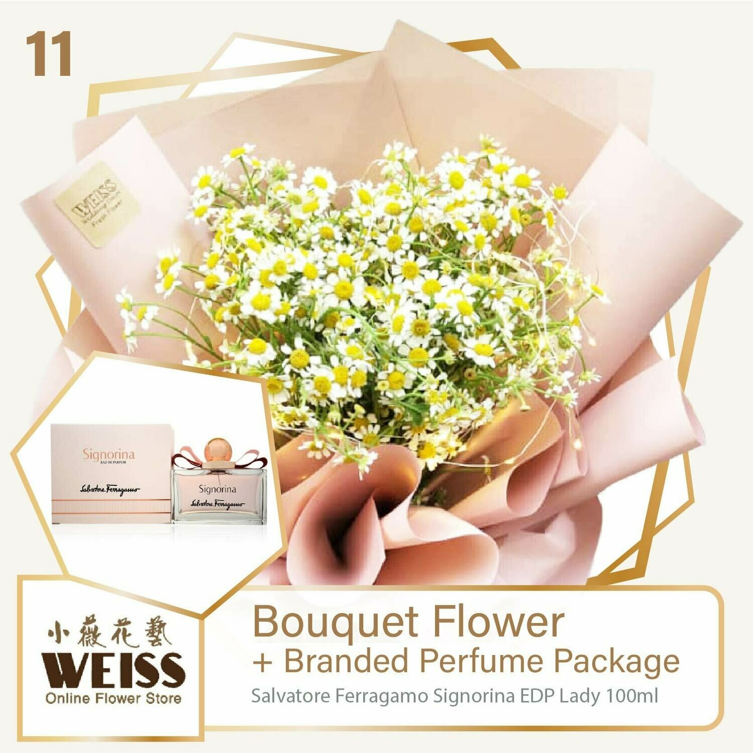 Weiss Florist Chamomile + Branded Perfume Package (Free Shipping! Only deliver in JB)