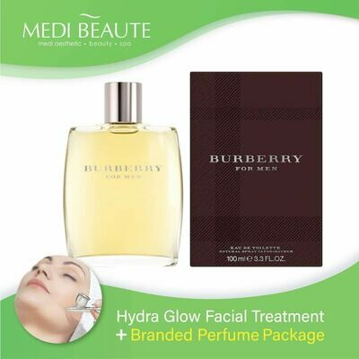 Medi Beaute Hydra Glow Facial + Branded Perfume ( Burberry Classic Men EDT 100ml) Package