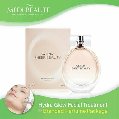 Medi Beaute Hydra Glow Facial + Branded Perfume ( Calvin Klein cK Sheer Beauty Lady EDT 100ml) Package