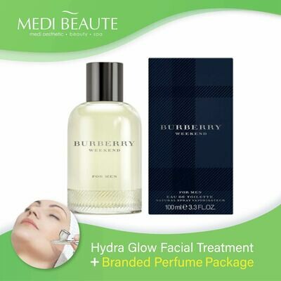 Medi Beaute Hydra Glow Facial + Branded Perfume ( Burberry Weekend Men EDT 100ml) Package