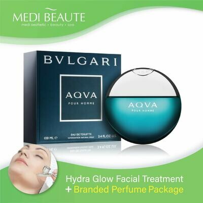 Medi Beaute Hydra Glow Facial + Branded Perfume ( Bvlgari AQVA Men EDT 100ml) Package