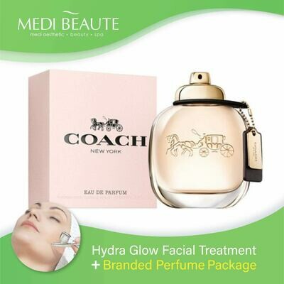 Medi Beaute Hydra Glow Facial + Branded Perfume ( Coach Lady EDP 90ml) Package