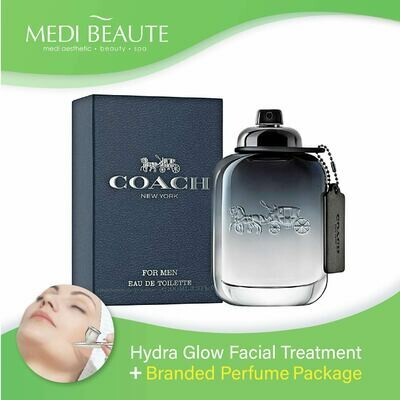 Medi Beaute Hydra Glow Facial + Branded Perfume ( Coach Men EDT 100ml) Package