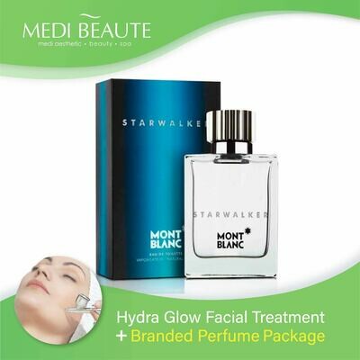 Medi Beaute Hydra Glow Facial + Branded Perfume ( Mont Blanc Starwalker EDT Men 75ml ) Package