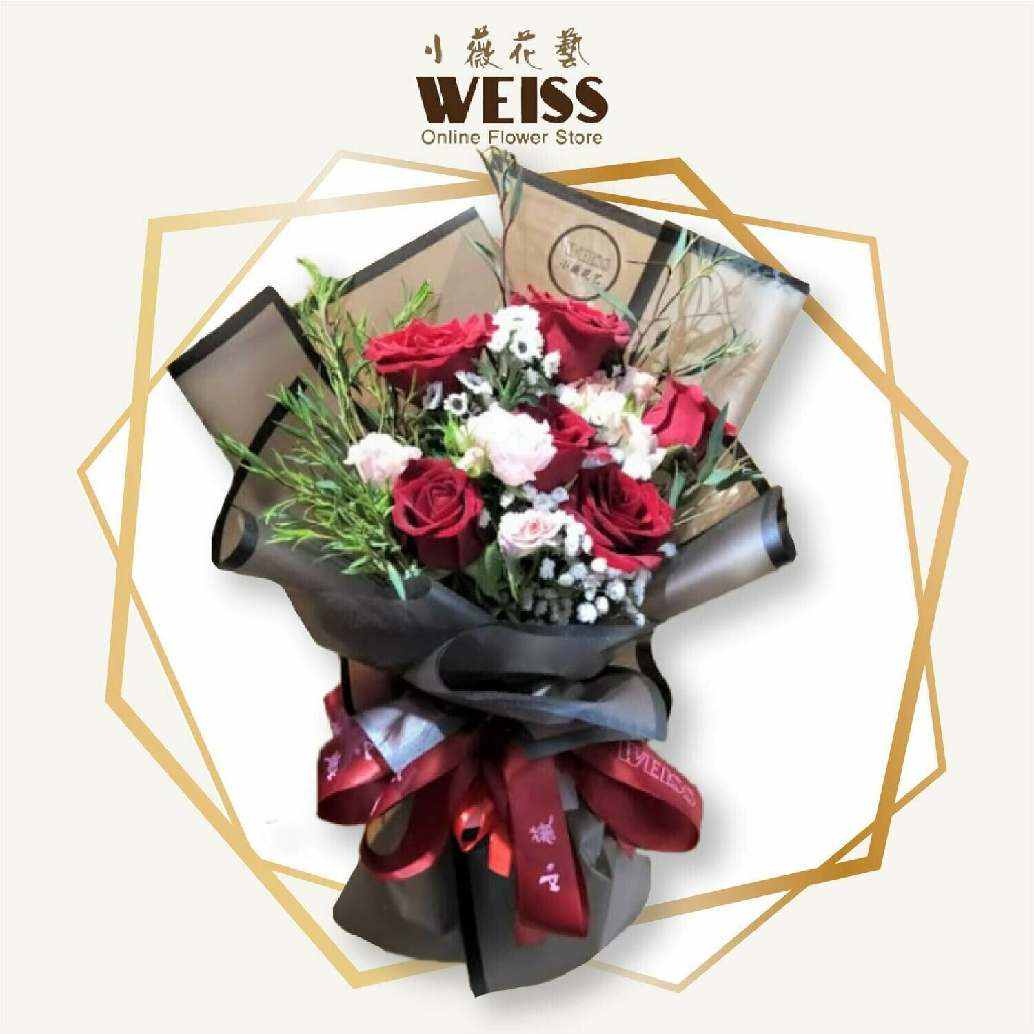 Weiss Florist 6stk red roses (Free Shipping! Only deliver in JB)