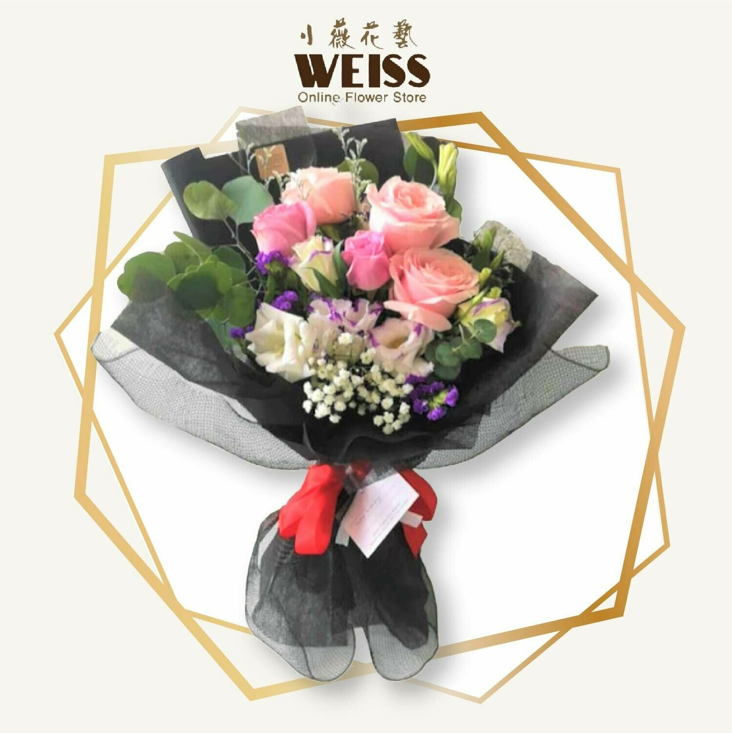 Weiss Florist 5stk mixed colour roses (Free Shipping! Only deliver in JB)
