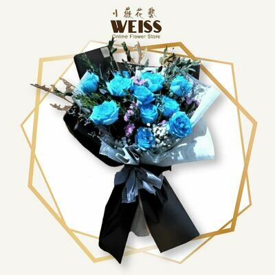 Weiss Florist 10stk blue roses (Free Shipping! Only deliver in JB)