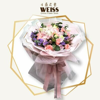 Weiss Florist 18stk roses mixed hydrangea (Free Shipping! Only deliver in JB)