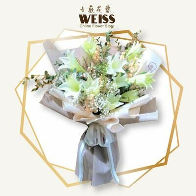 Weiss Florist 9stk lilies (Free Shipping! Only deliver in JB)