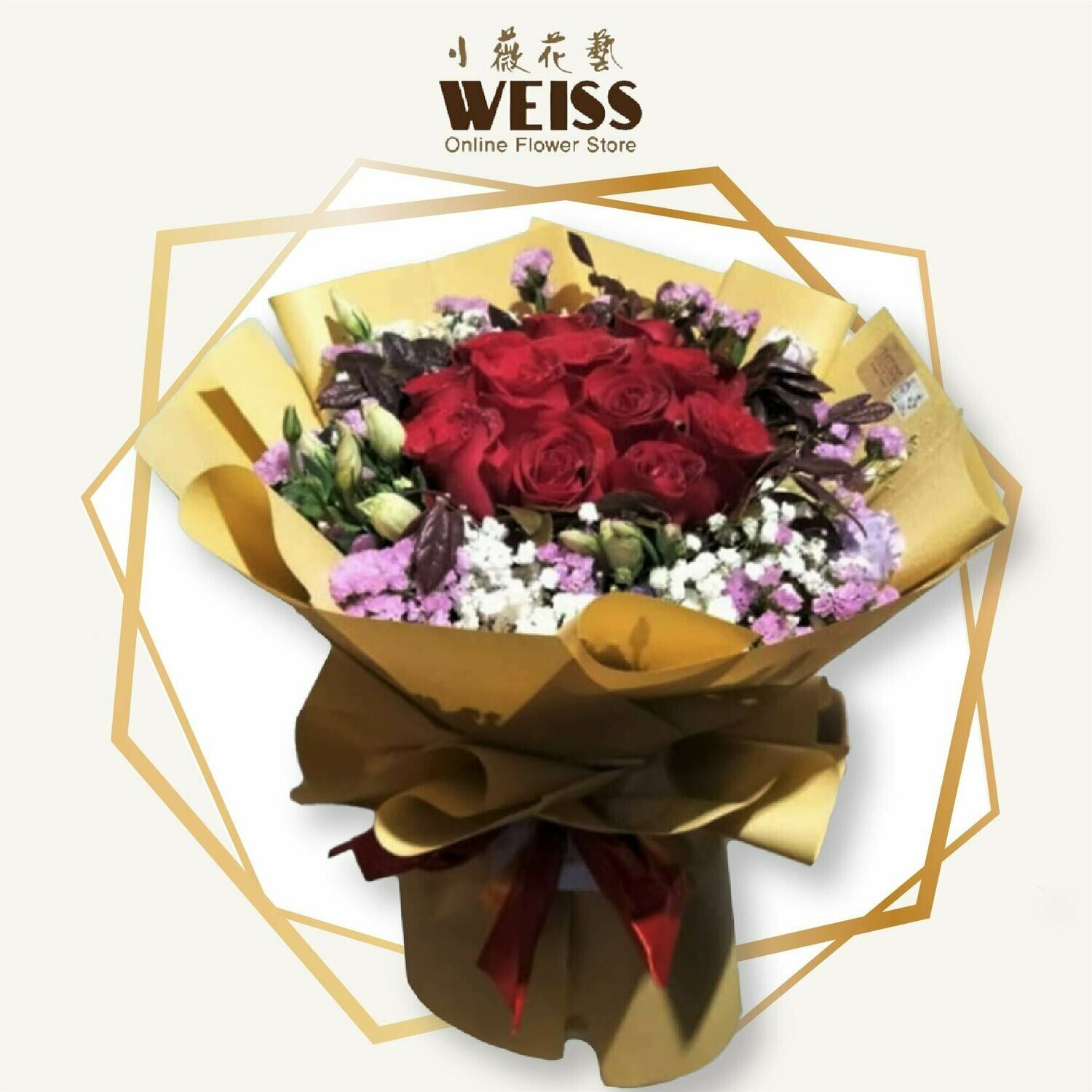 Weiss Florist 12stk red roses (Free Shipping! Only deliver in JB)