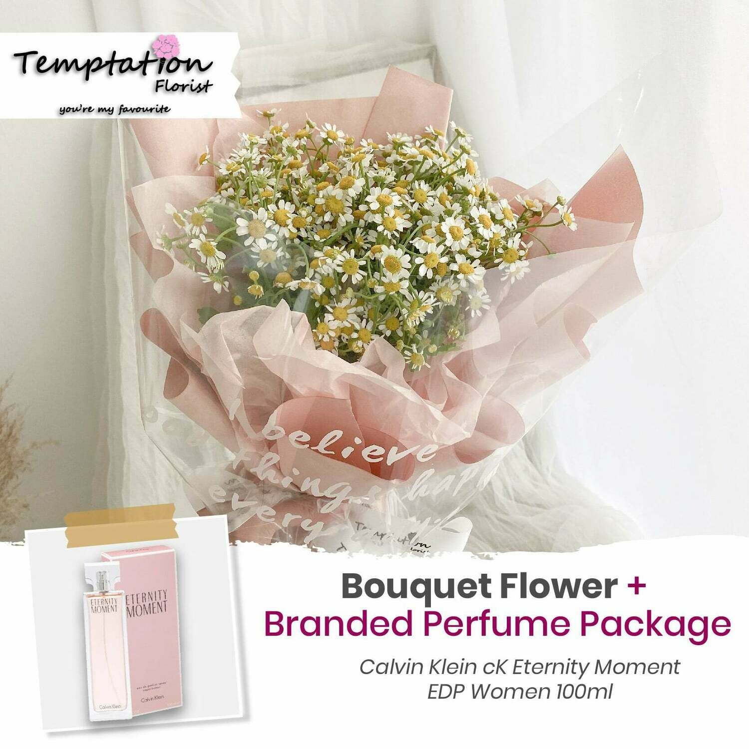 Temptation Florist Be Great Bouquet + Branded Perfume Package (Free Shipping! Only Deliver in Seremban)