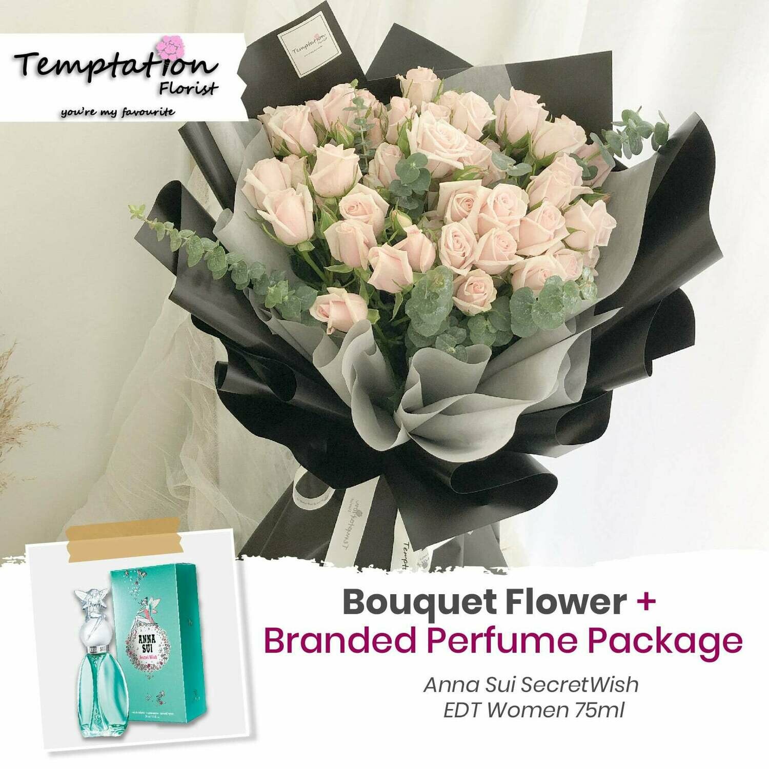 Temptation Florist Lafre Bouquet+ Branded Perfume Package (Free Shipping! Only Deliver in Seremban)