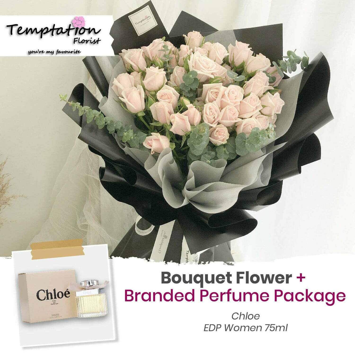 Temptation Florist Lafre Bouquet+ Branded Perfume Package (Free Shipping! Only Deliver in Seremban)