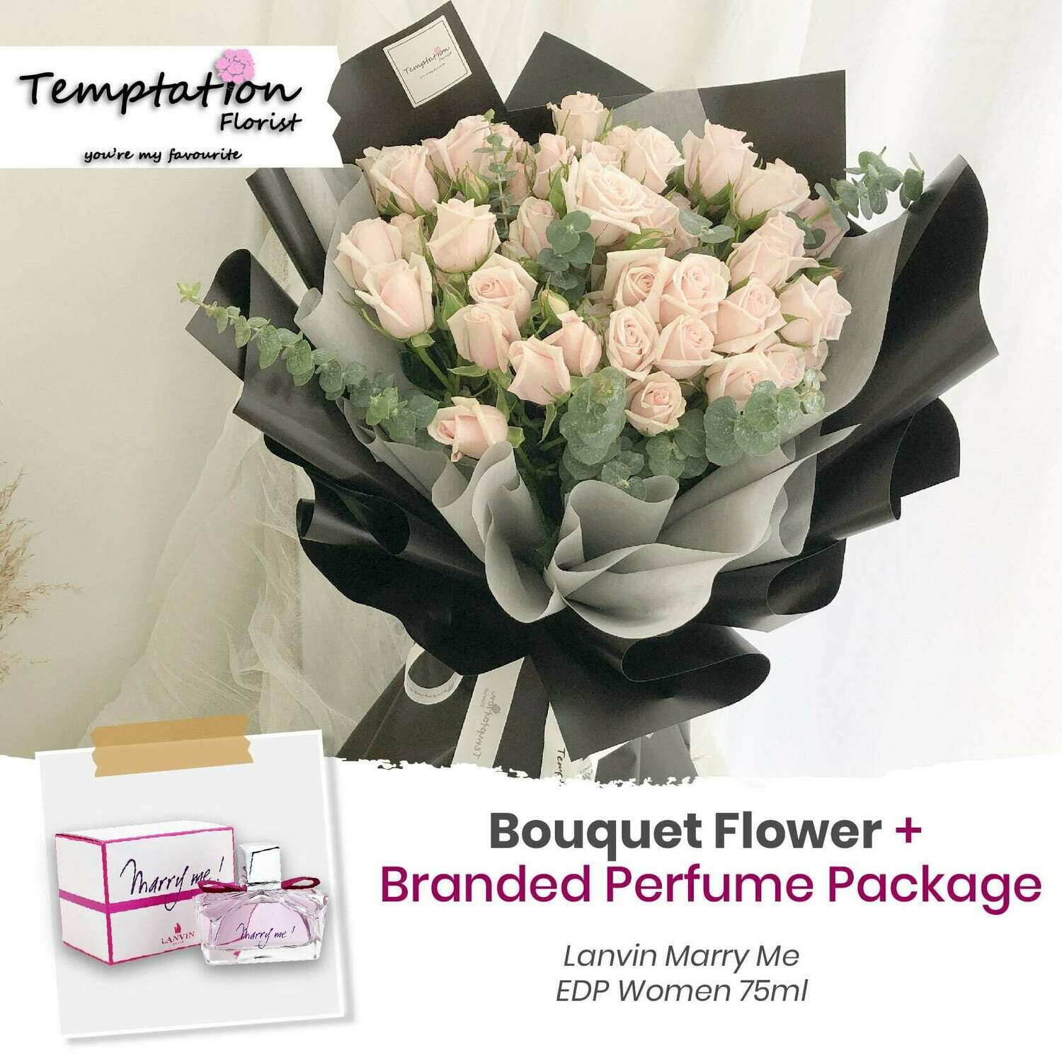 Temptation Florist Lafre Bouquet+ Branded Perfume Package (Free Shipping! Only Deliver in Seremban)