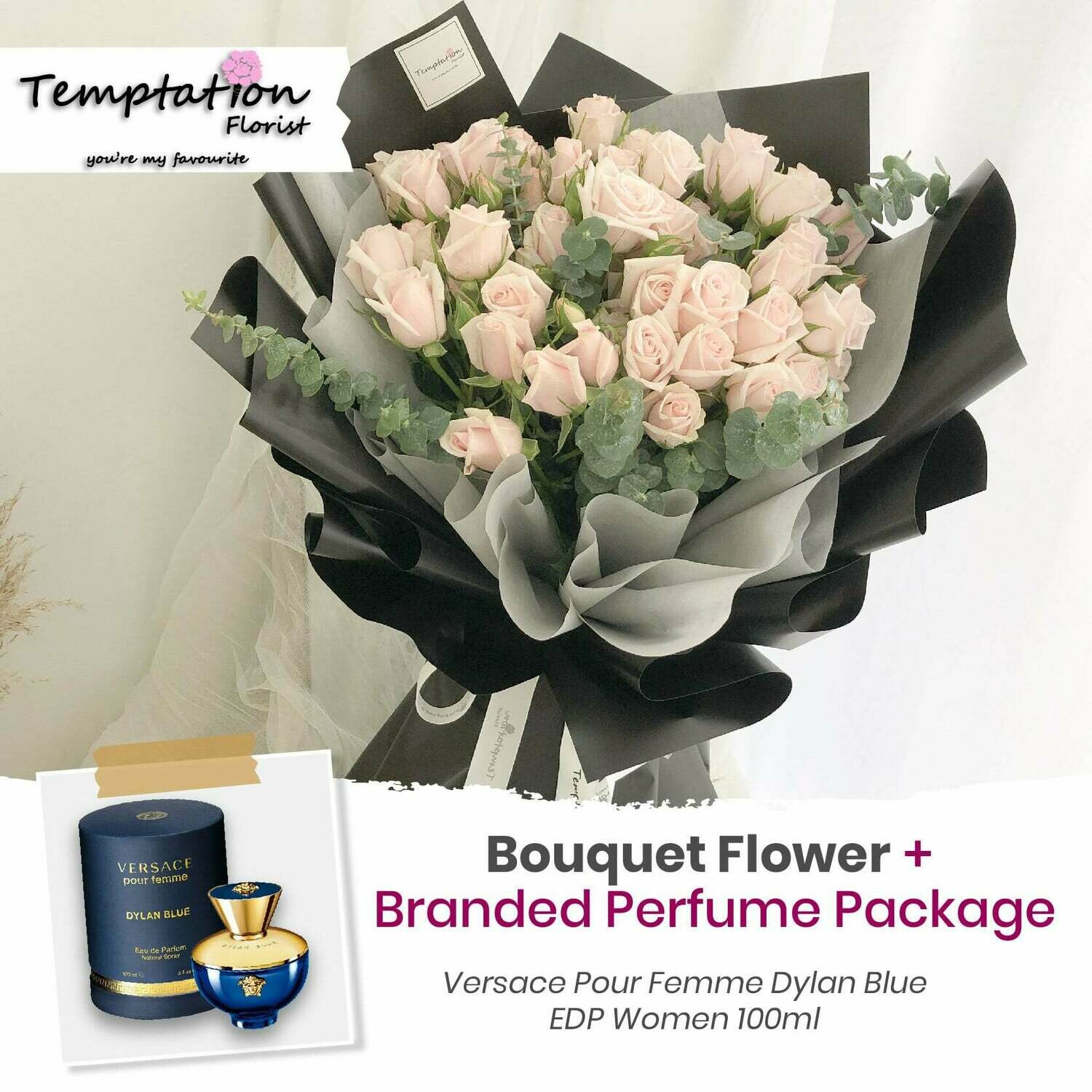 Temptation Florist Lafre Bouquet+ Branded Perfume Package (Free Shipping! Only Deliver in Seremban)