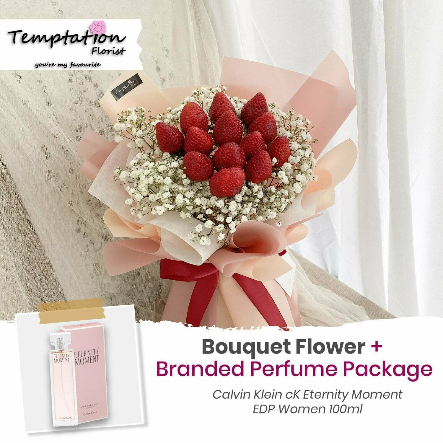 Temptation Florist Sweet Desire Bouquet+ Branded Perfume Package (Free Shipping! Only Deliver in Seremban)