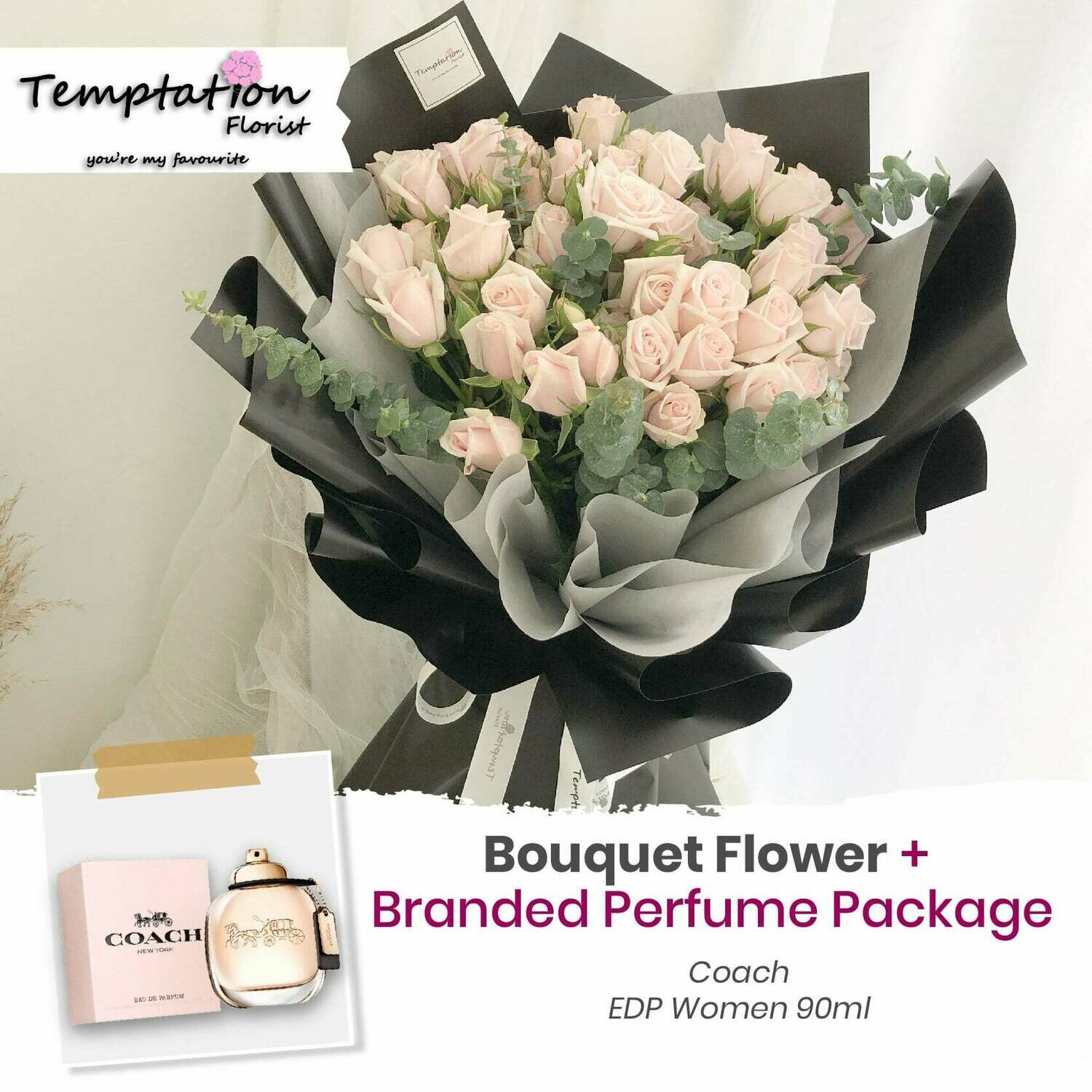 Temptation Florist Lafre Bouquet+ Branded Perfume Package (Free Shipping! Only Deliver in Seremban)