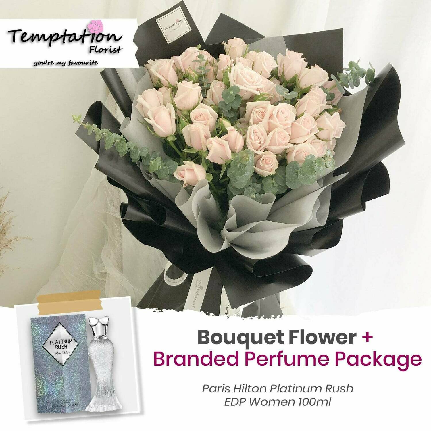 Temptation Florist Lafre Bouquet+ Branded Perfume Package (Free Shipping! Only Deliver in Seremban)