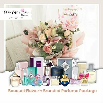 Temptation Florist Sherlyn Bouquet+ Branded Perfume Package (Free Shipping! Only Deliver in Seremban)
