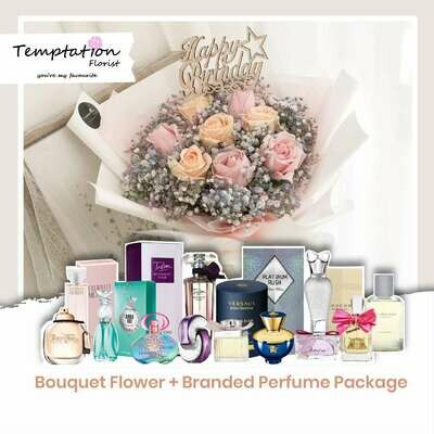 Temptation Florist Sweetheart Bouquet + Branded Perfume Package (Free Shipping! Only Deliver in Seremban)