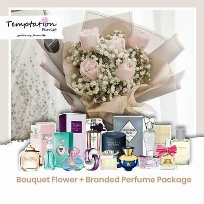 Temptation Florist Miya Bouquet + Branded Perfume Package (Free Shipping! Only Deliver in Seremban)