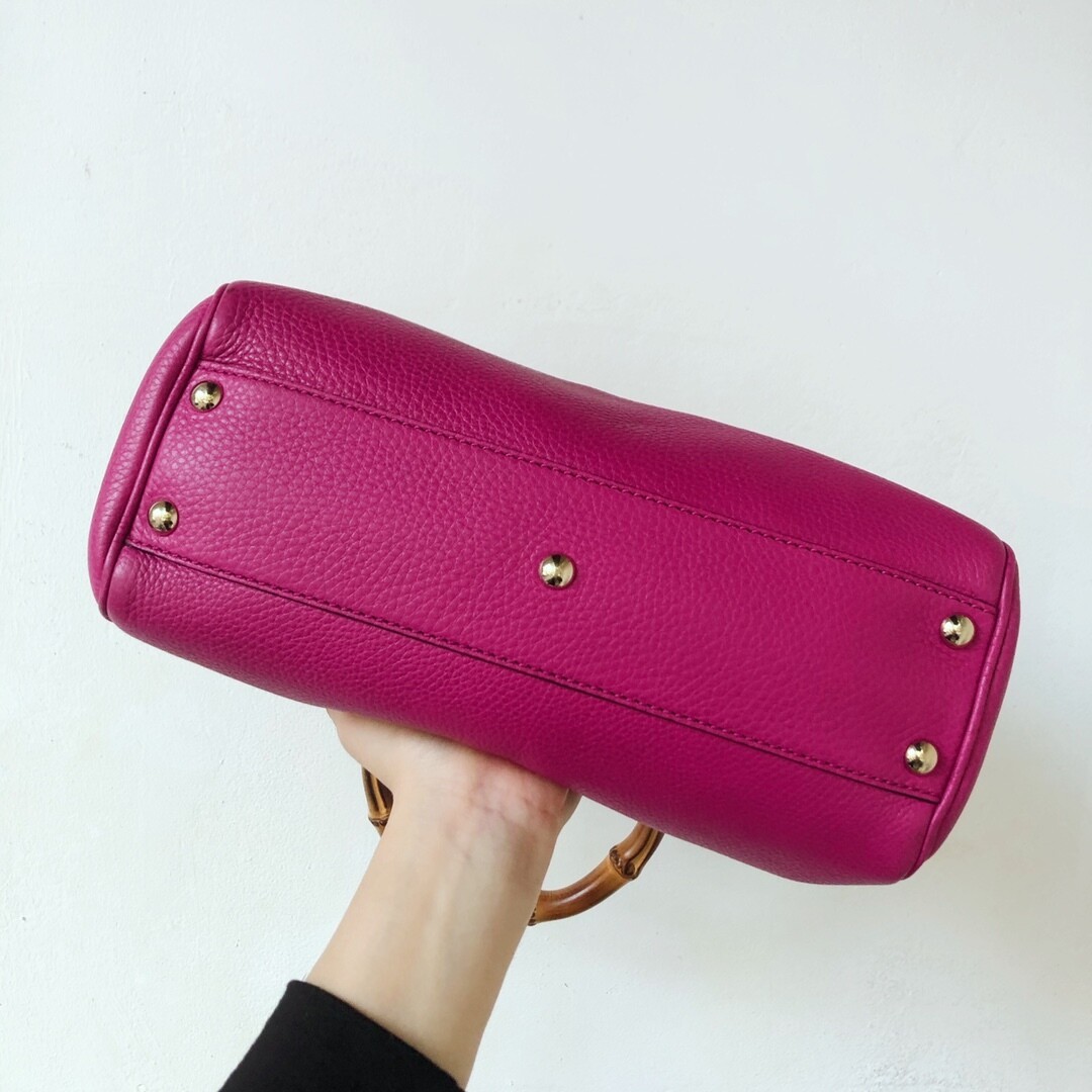 [Luxury City] Pre-Loved Gucci Bamboo 2 Ways Carry Bag,Medium Size