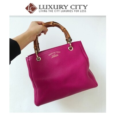 [Luxury City] Pre-Loved Gucci Bamboo 2 Ways Carry Bag,Medium Size