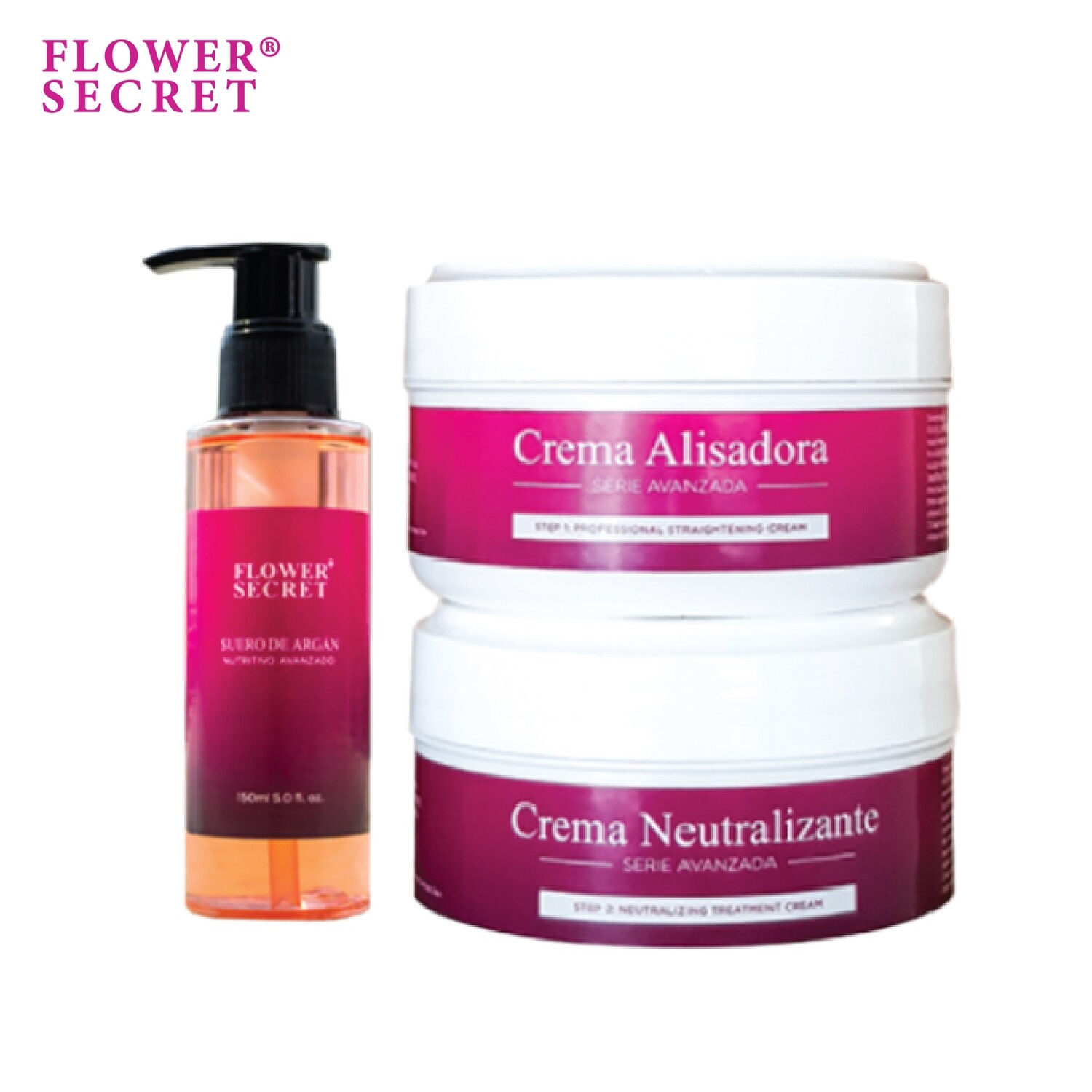Flower Secret Limited Holiday Set (Straightening Cream Set (150ml x 2) + Argan Oil Hair Serum 150ml)