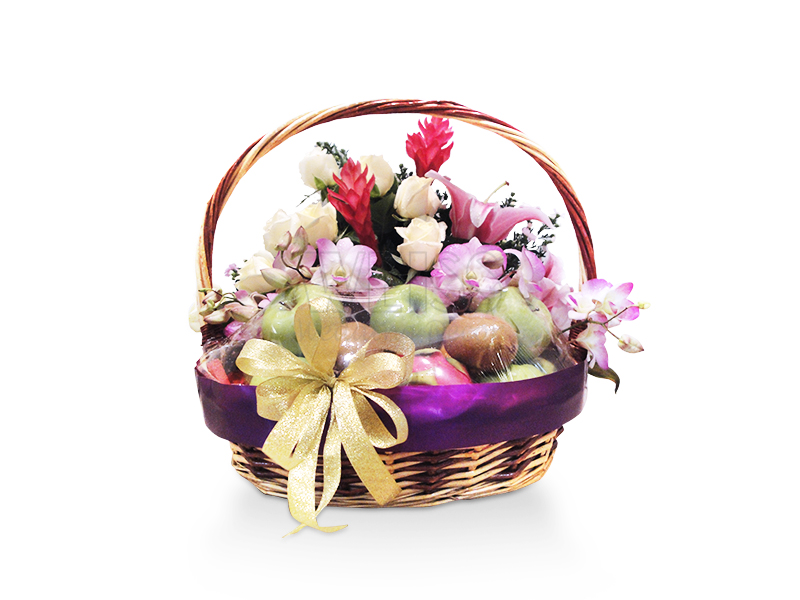 Fruits &amp; Flowers Basket (By: Weiss Flora &amp; Gift From JB)