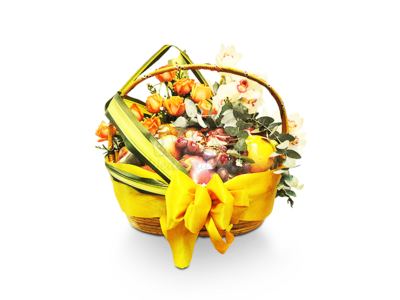Fruits &amp; Flowers Basket (By: Weiss Flora &amp; Gift From JB)