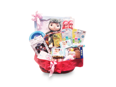 New Baby Gift Basket (By: Weiss Flora &amp; Gift From JB)