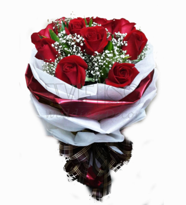 RED ROSE WITH WHITE BB (By: Weiss Flora &amp; Gift From JB)