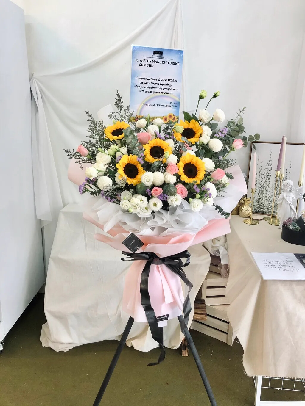 Sunshine Grand Opening Flower Stand (By: Temptation Florist from Seremban)
