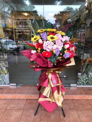 Prosperity Go On Opening Flower Stand (By: Temptation Florist from Seremban)