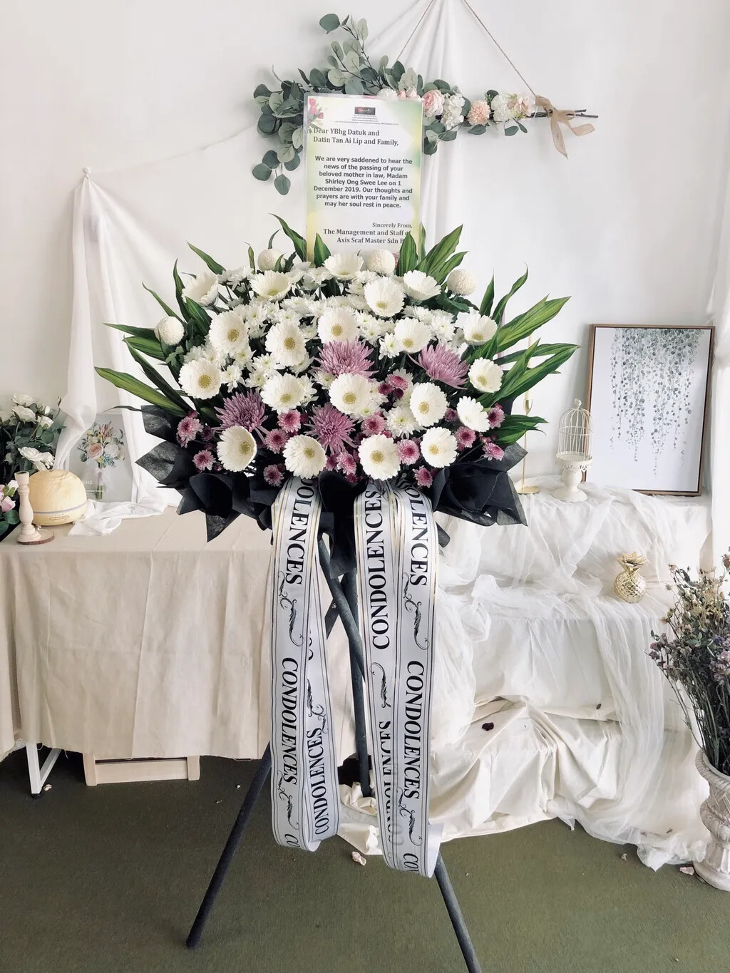 Seso Condolence Flower Stand (By: Temptation Florist from Seremban)