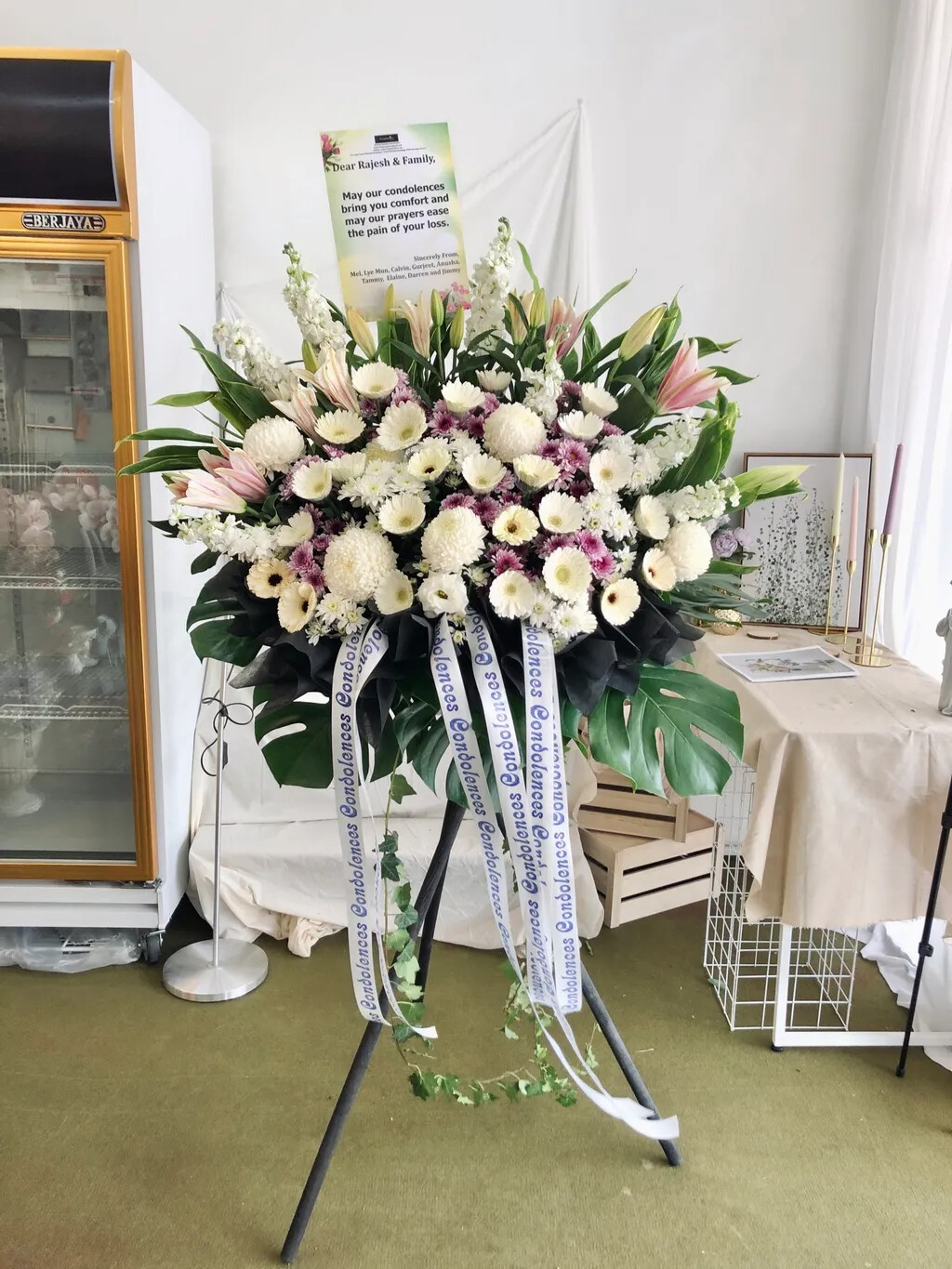 Hammy Condolence Flower Stand (By: Temptation Florist from Seremban)
