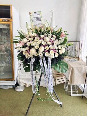Hammy Condolence Flower Stand (By: Temptation Florist from Seremban)
