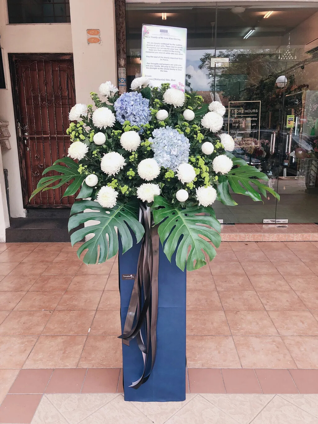 Graceful Condolence Flower Stand (By: Temptation Florist from Seremban)