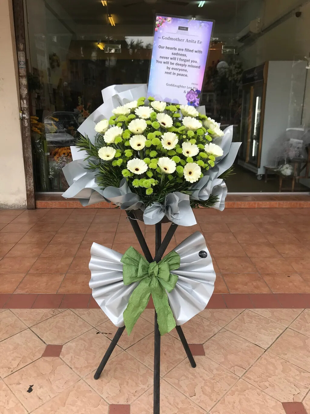 Sympathy Condolence Flower Stand (By: Temptation Florist from Seremban)
