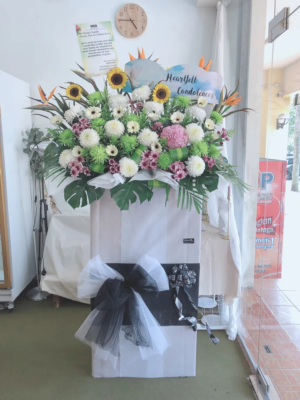 Inspriring Memory Condolence Flower Stand (By: Temptation Florist from Seremban)