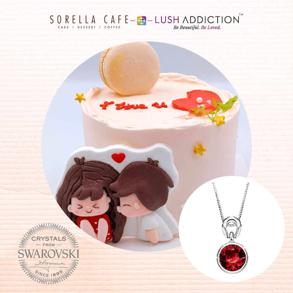 Pinku Strawberry + Lush Solitaire Birthstone Necklace Bundle Deal (By: Sorella Cafe from JB)