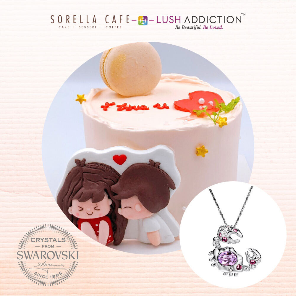 Pinku Strawberry + Lush Cancer Horoscope Necklace Bundle Deal (By: Sorella Cafe from JB)
