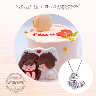 Pinku Strawberry + Lush Cancer Horoscope Necklace Bundle Deal (By: Sorella Cafe from JB)