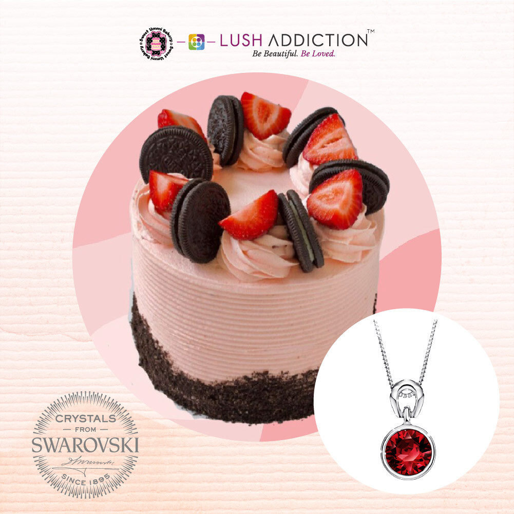 Strawberry Oreo Cake + Lush Solitaire Birthstone Necklace Bundle Deal(By: Sweet Ummi Bakery from JB)